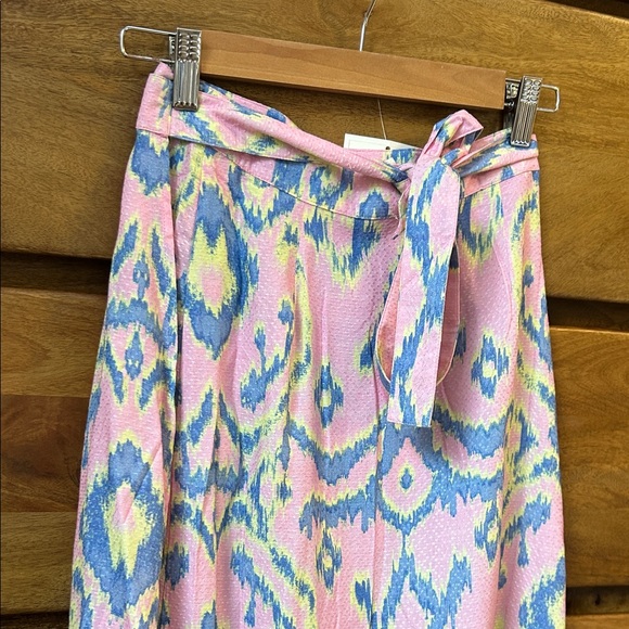 Pink and Blue Patterned Women's Skirt - Picture 3 of 6